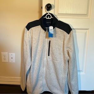 Nautica Woven Off White with Navy Accents Sweater - XL